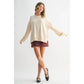 Off - White Studded Drop Shoulder Sweater - Purpose + Passion Boutique