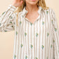 Off White Western Cactus Stipe Print Button Up Shirt - Purpose + Passion Boutique