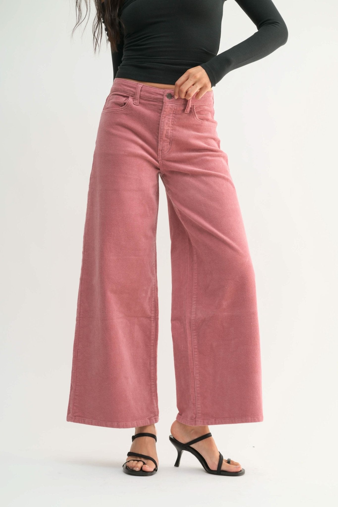 Oh So Pink Wide Leg Corduroy Jeans - Purpose + Passion Boutique