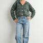 Olive Button - Up Striped Collared Long Sleeve Top - Purpose + Passion Boutique