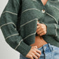 Olive Button - Up Striped Collared Long Sleeve Top - Purpose + Passion Boutique