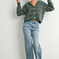 Olive Button - Up Striped Collared Long Sleeve Top - Purpose + Passion Boutique