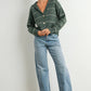 Olive Button - Up Striped Collared Long Sleeve Top - Purpose + Passion Boutique