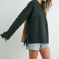 Olive Crew Neck Long Sleeve Pullover Sweater - Purpose + Passion Boutique