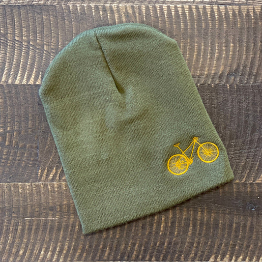 Olive Green Bike Beanie - Purpose + Passion Boutique