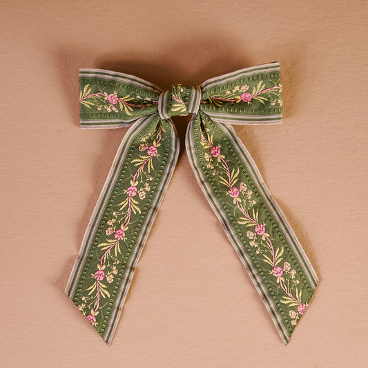 Olive Green Cottage Crush Hair Bow - Purpose + Passion Boutique