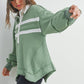 Olive + Ivory Collared Pullover Sweatshirt - Purpose + Passion Boutique