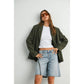 Olive Lapel Collared Long Sleeve Blazer - Purpose + Passion Boutique