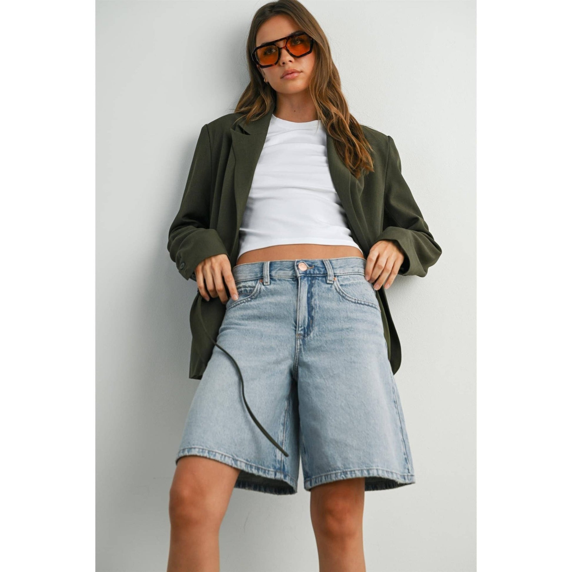 Olive Lapel Collared Long Sleeve Blazer - Purpose + Passion Boutique