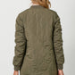 Olive Quilted Long Bomber Jacket - Purpose + Passion Boutique