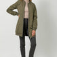 Olive Quilted Long Bomber Jacket - Purpose + Passion Boutique
