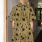 Olive Ruffled Neckline with Self Tie Floral Dress - Purpose + Passion Boutique