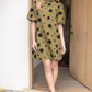 Olive Ruffled Neckline with Self Tie Floral Dress - Purpose + Passion Boutique