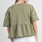 Olive Solid Ruffle Tiered Blouse - Purpose + Passion Boutique