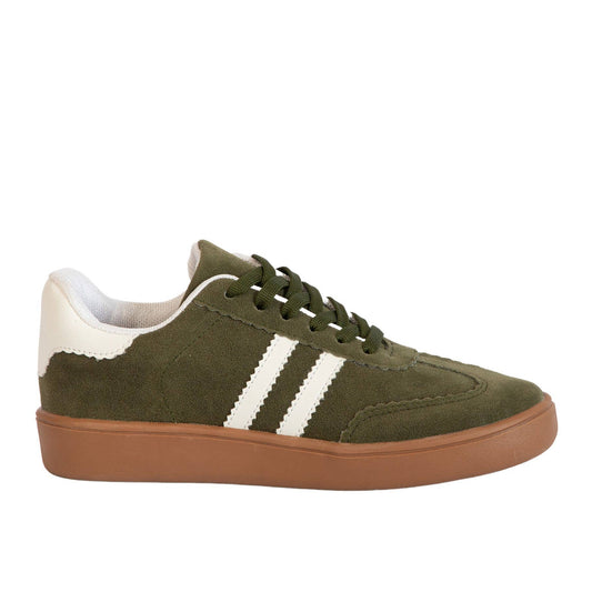 Olive Stripe Sneakers - Purpose + Passion Boutique
