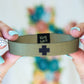 Olive with Black Cross Stretchy Bracelet - Purpose + Passion Boutique