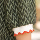 Olive Zigzag Fuzzy Textured with Striped Elastic Banded Top - Purpose + Passion Boutique