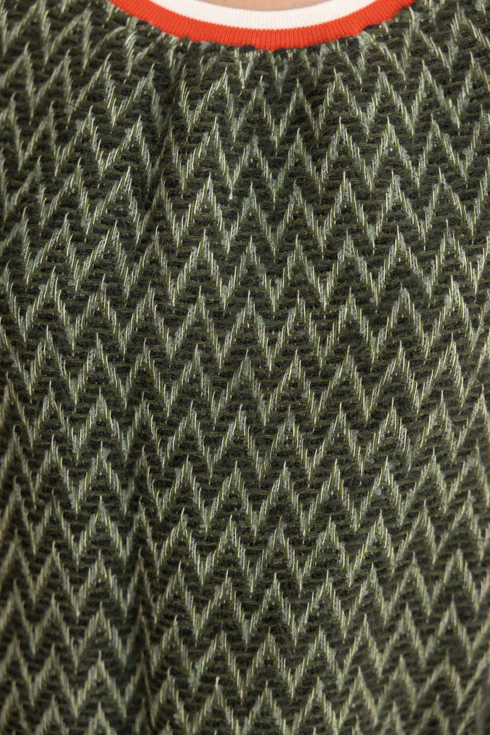 Olive Zigzag Fuzzy Textured with Striped Elastic Banded Top - Purpose + Passion Boutique