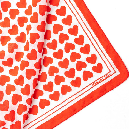 Olivia Square Heart Print Scarf - Purpose + Passion Boutique
