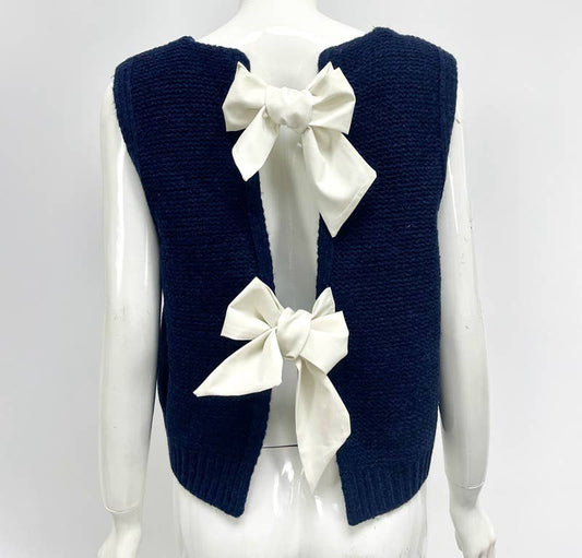 Open Back Bow Sweater - Purpose + Passion Boutique