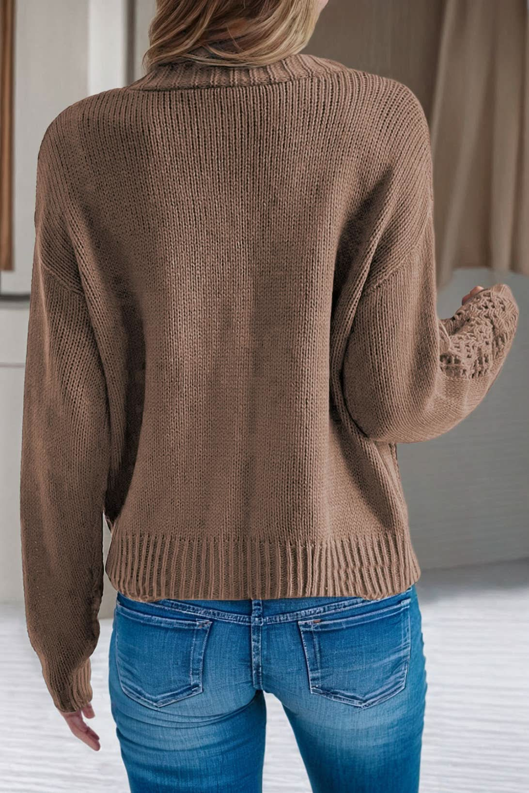 Open Knit Drop Shoulder Cardigan - Purpose + Passion Boutique