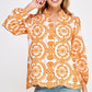 Orange Circle Embroidered Blouse - Purpose + Passion Boutique