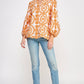 Orange Circle Embroidered Blouse - Purpose + Passion Boutique