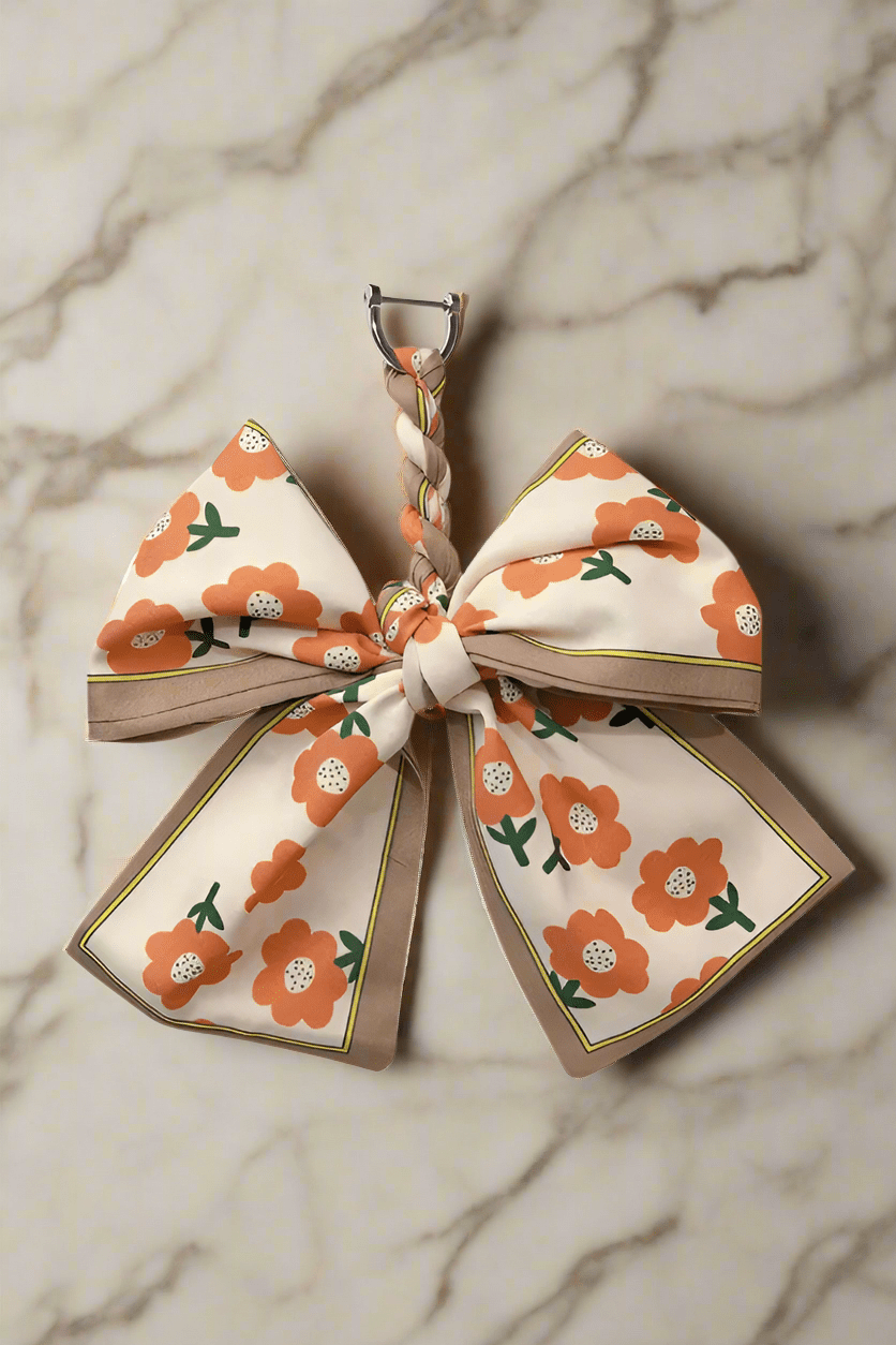 Orange Scarf Bow Purse Charm - Purpose + Passion Boutique