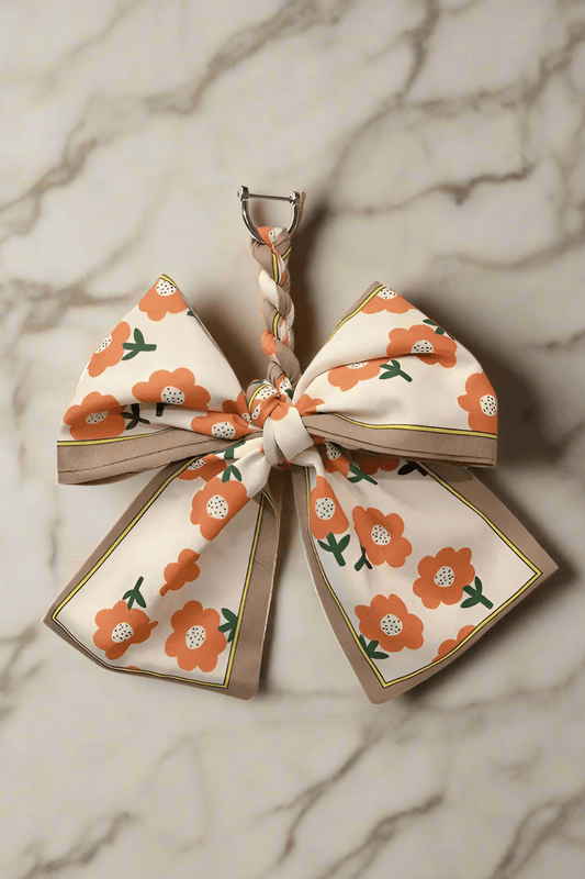 Orange Scarf Bow Purse Charm - Purpose + Passion Boutique