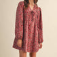 Orchid Floral Corduroy Mini Dress - Purpose + Passion Boutique