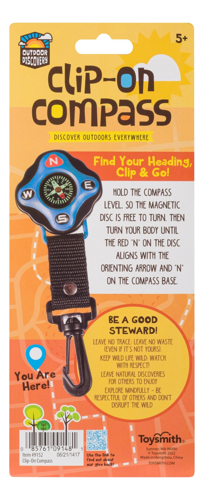 Outdoor Discovery Backyard Exploration Clip - On Compass - Purpose + Passion Boutique
