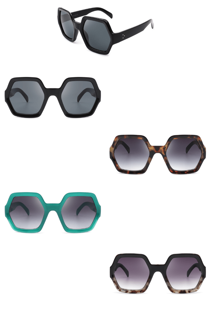 Oversize Geometric Hexagonal Sunglasses - Purpose + Passion Boutique