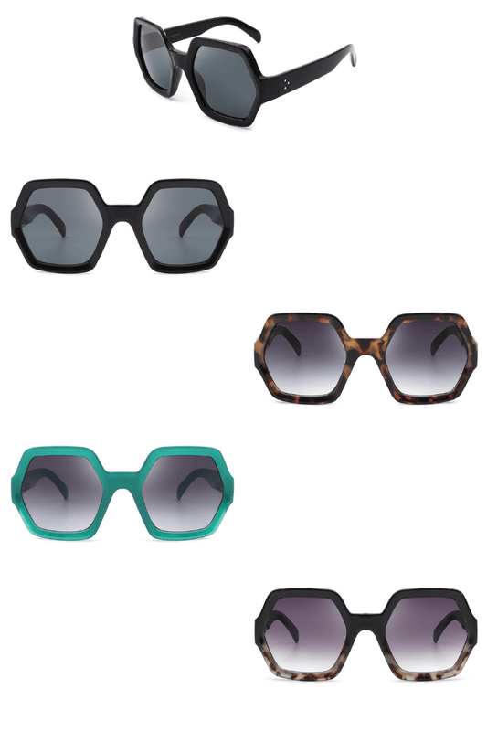 Oversize Geometric Hexagonal Sunglasses - Purpose + Passion Boutique