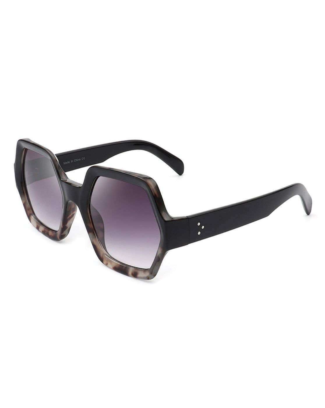 Oversize Geometric Hexagonal Sunglasses - Purpose + Passion Boutique