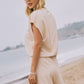 Oyster French Terry Muscle Tank And Sweat Pants Set - Purpose + Passion Boutique