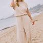 Oyster French Terry Muscle Tank And Sweat Pants Set - Purpose + Passion Boutique