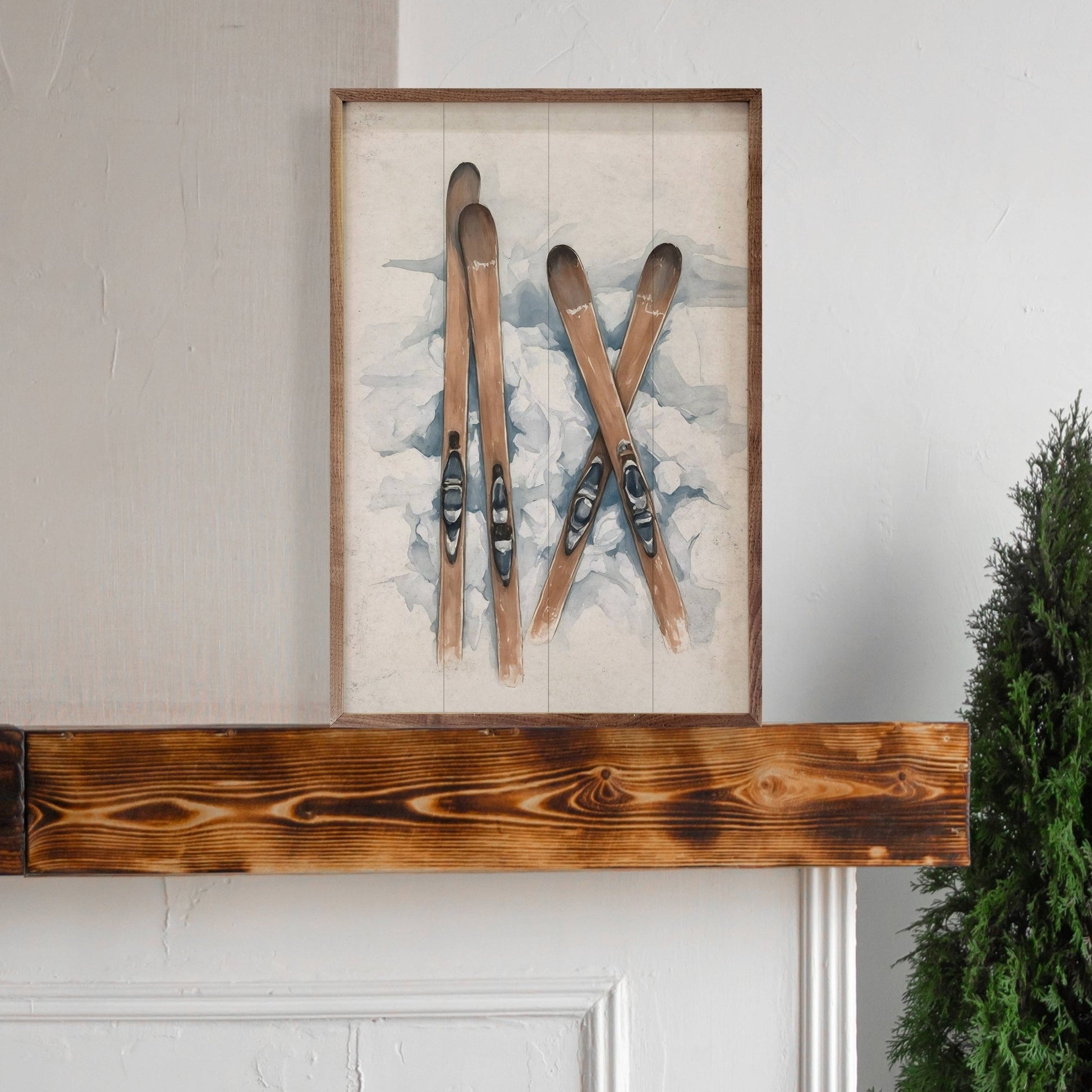 Pair of Skis in the Snow 5x8 - Purpose + Passion Boutique