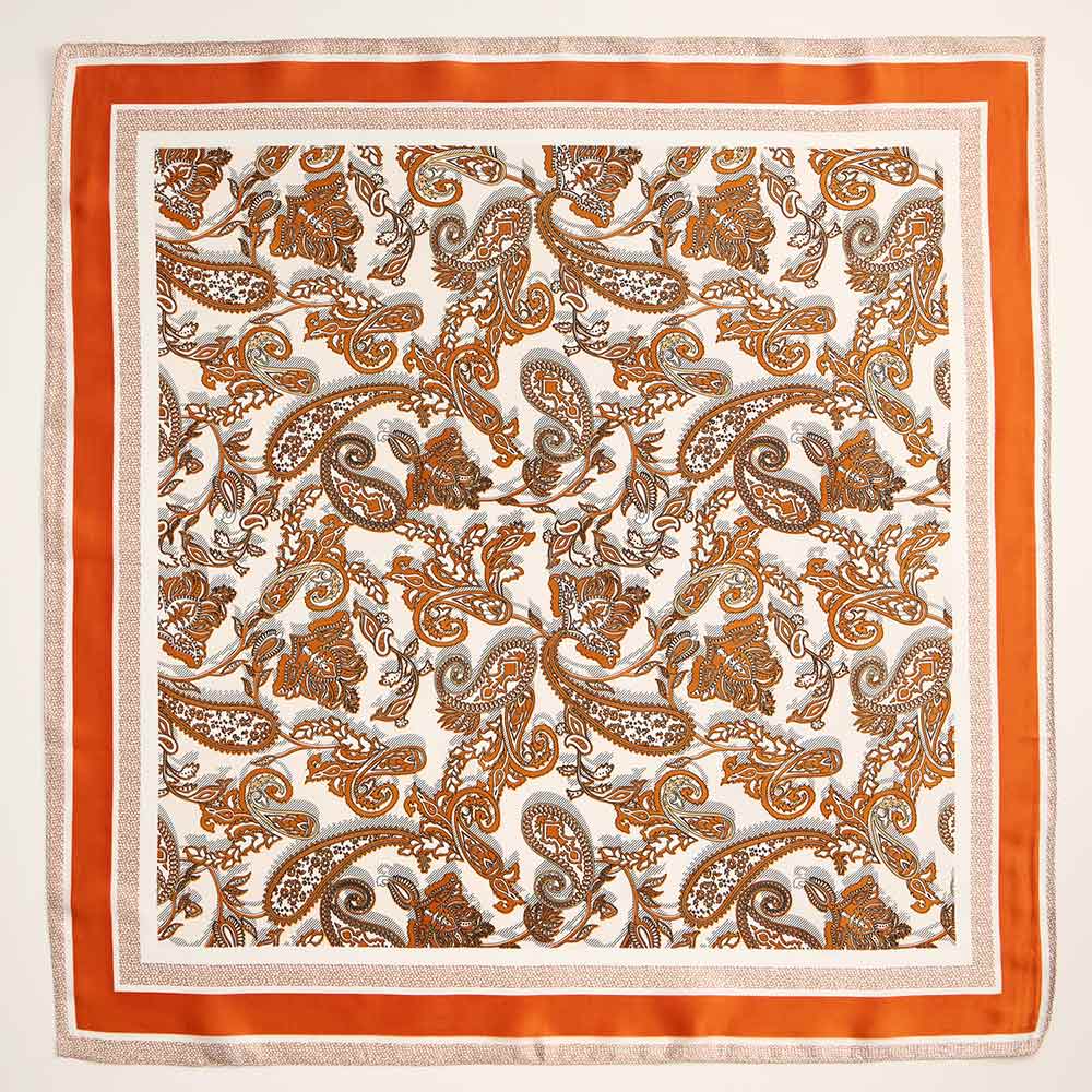 Paisley Floral Printed Square Silky Satin Scarf - Purpose + Passion Boutique