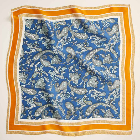 Paisley Floral Printed Square Silky Satin Scarf - Purpose + Passion Boutique