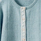 Pastel Blue Lace Trim Wool Blend Cardigan - Purpose + Passion Boutique