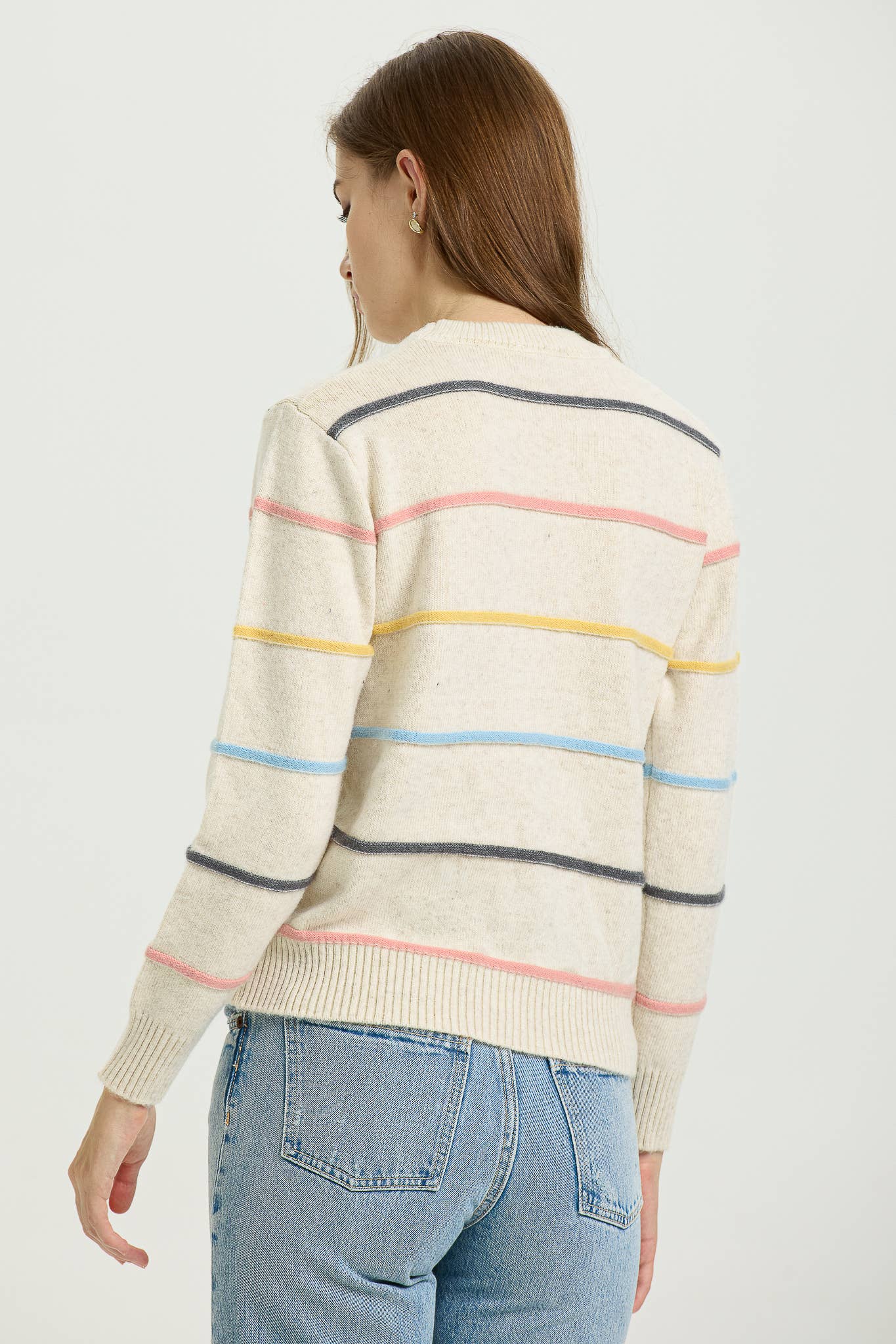 Pastel Striped Crewneck Sweater - Purpose + Passion Boutique