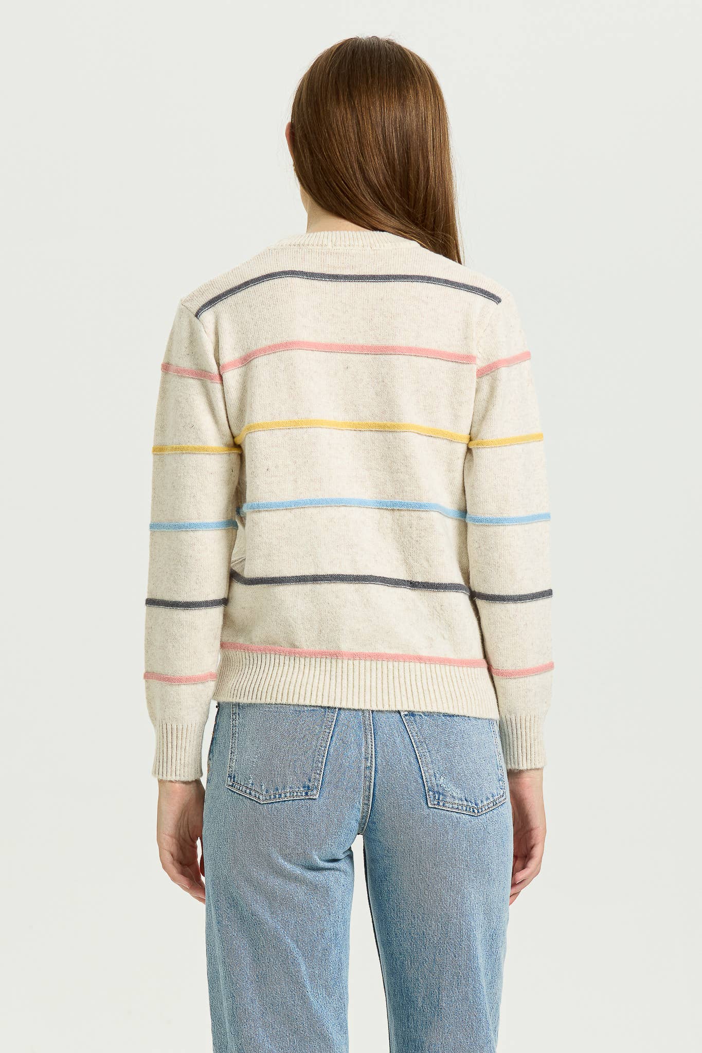 Pastel Striped Crewneck Sweater - Purpose + Passion Boutique