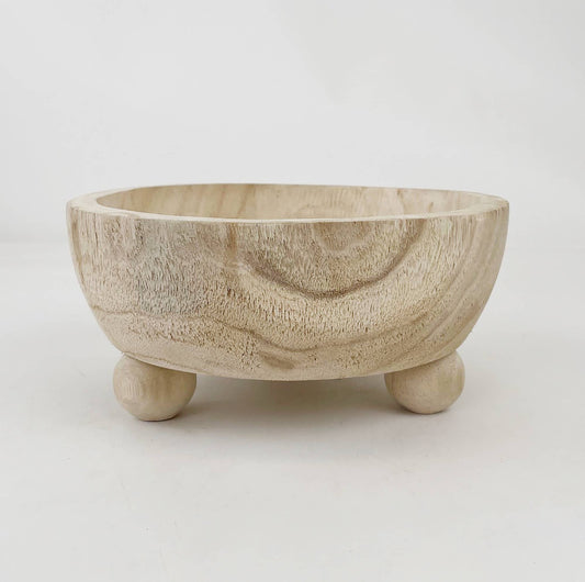 Paulownia Wood Footed Bowl - Purpose + Passion Boutique