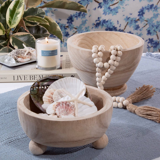 Paulownia Wood Footed Bowl - Purpose + Passion Boutique