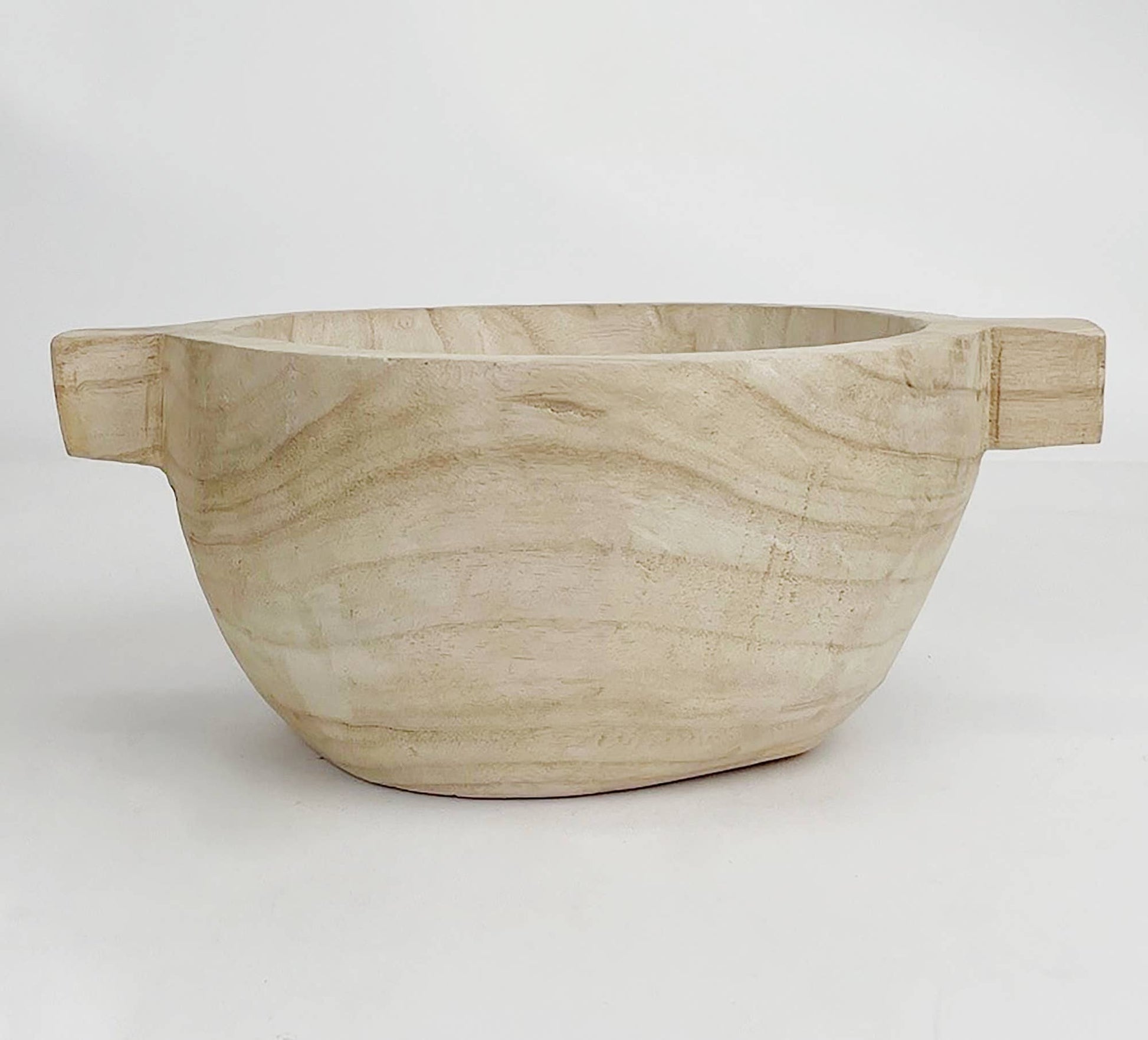 Paulownia Wood Round Bowl with Wood Handles - Purpose + Passion Boutique