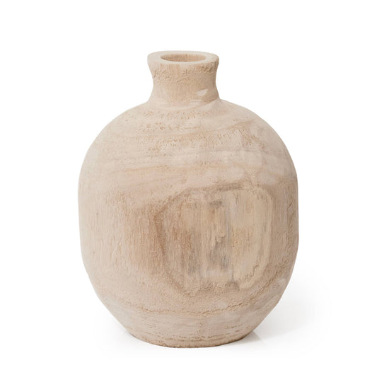 Paulownia Wood Round Vase - Purpose + Passion Boutique