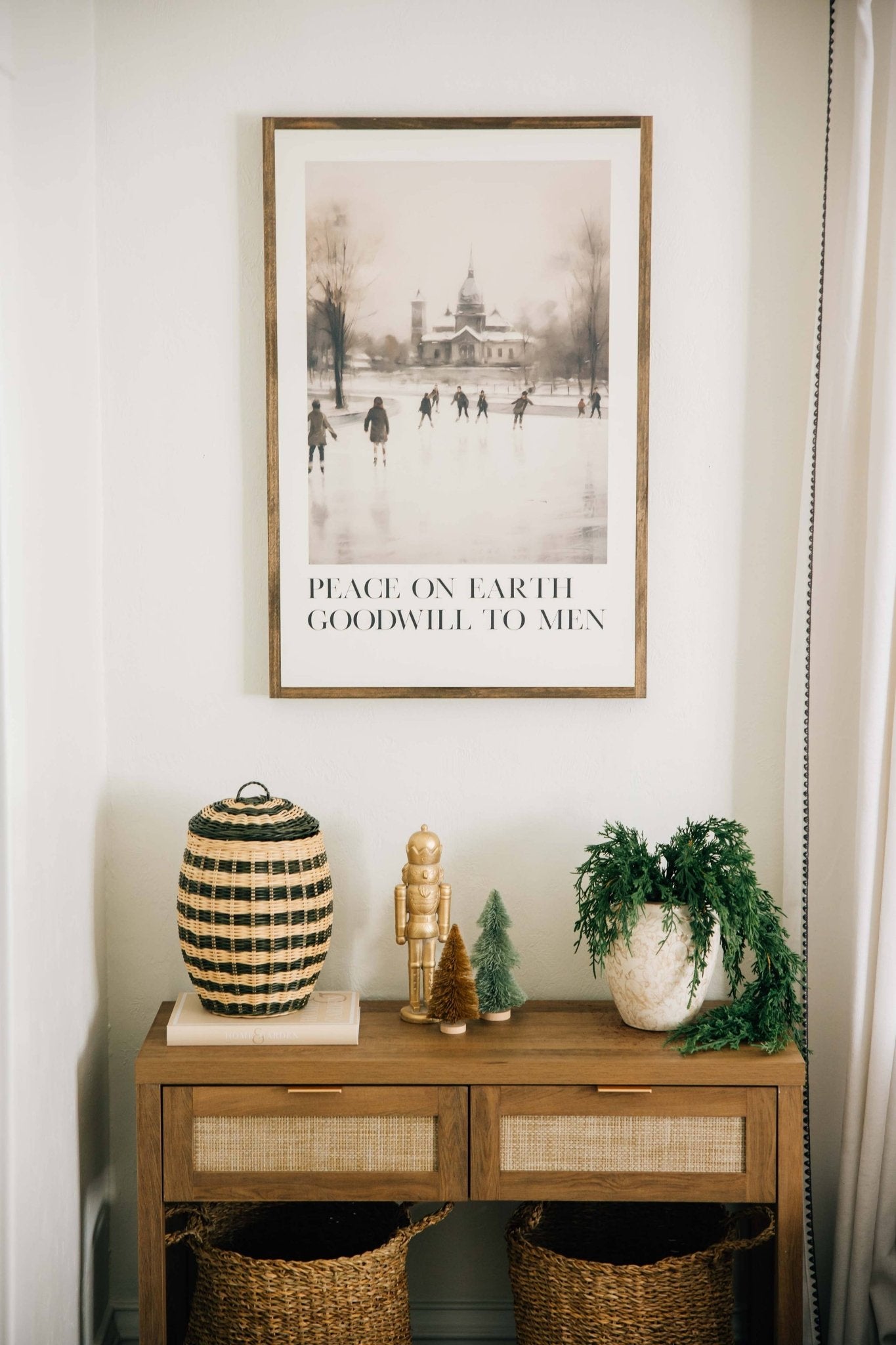 Peace On Earth Light Brown Framed Art 8x12 - Purpose + Passion Boutique