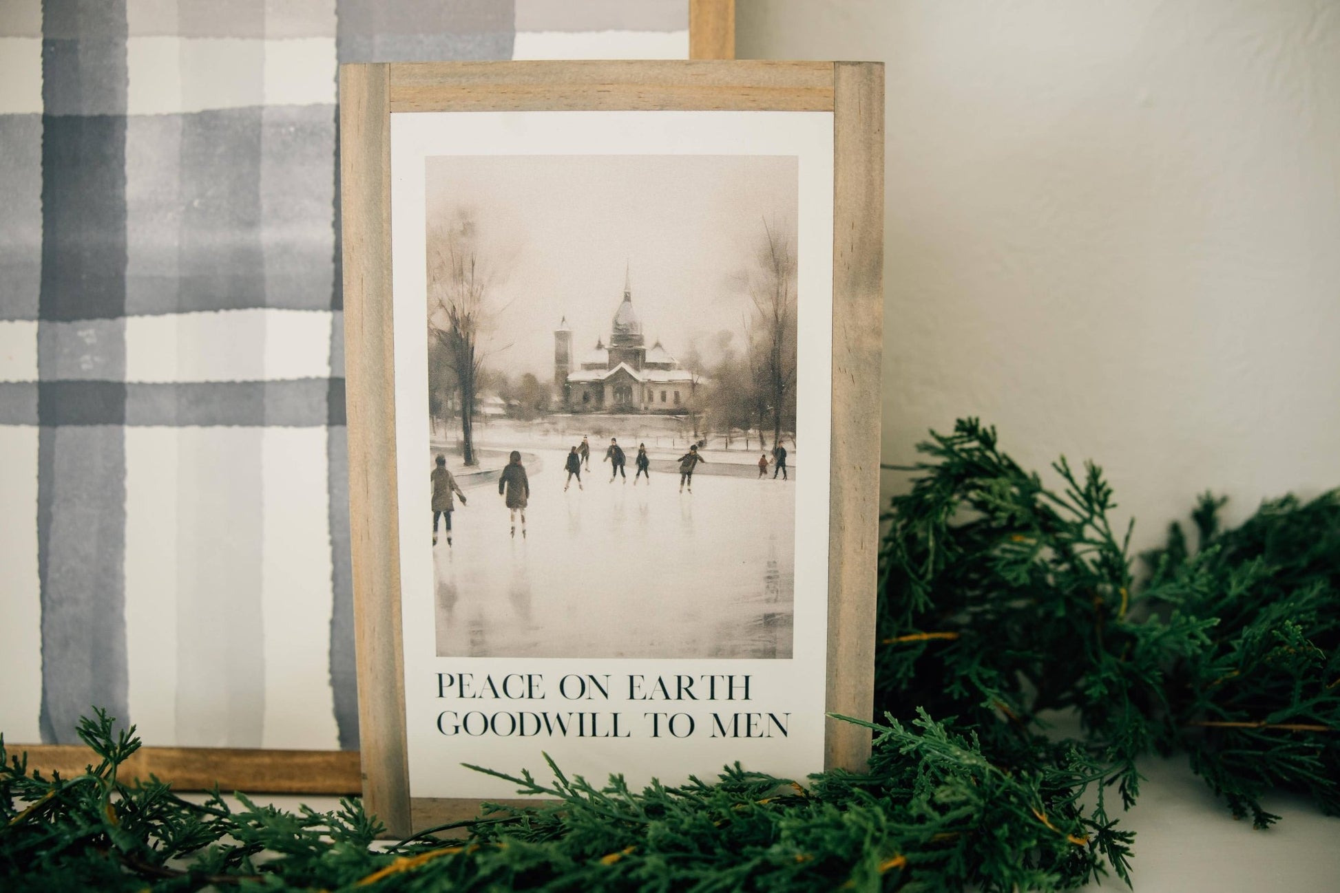 Peace On Earth Light Brown Framed Art 8x12 - Purpose + Passion Boutique