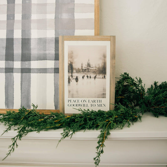 Peace On Earth Light Brown Framed Art 8x12 - Purpose + Passion Boutique