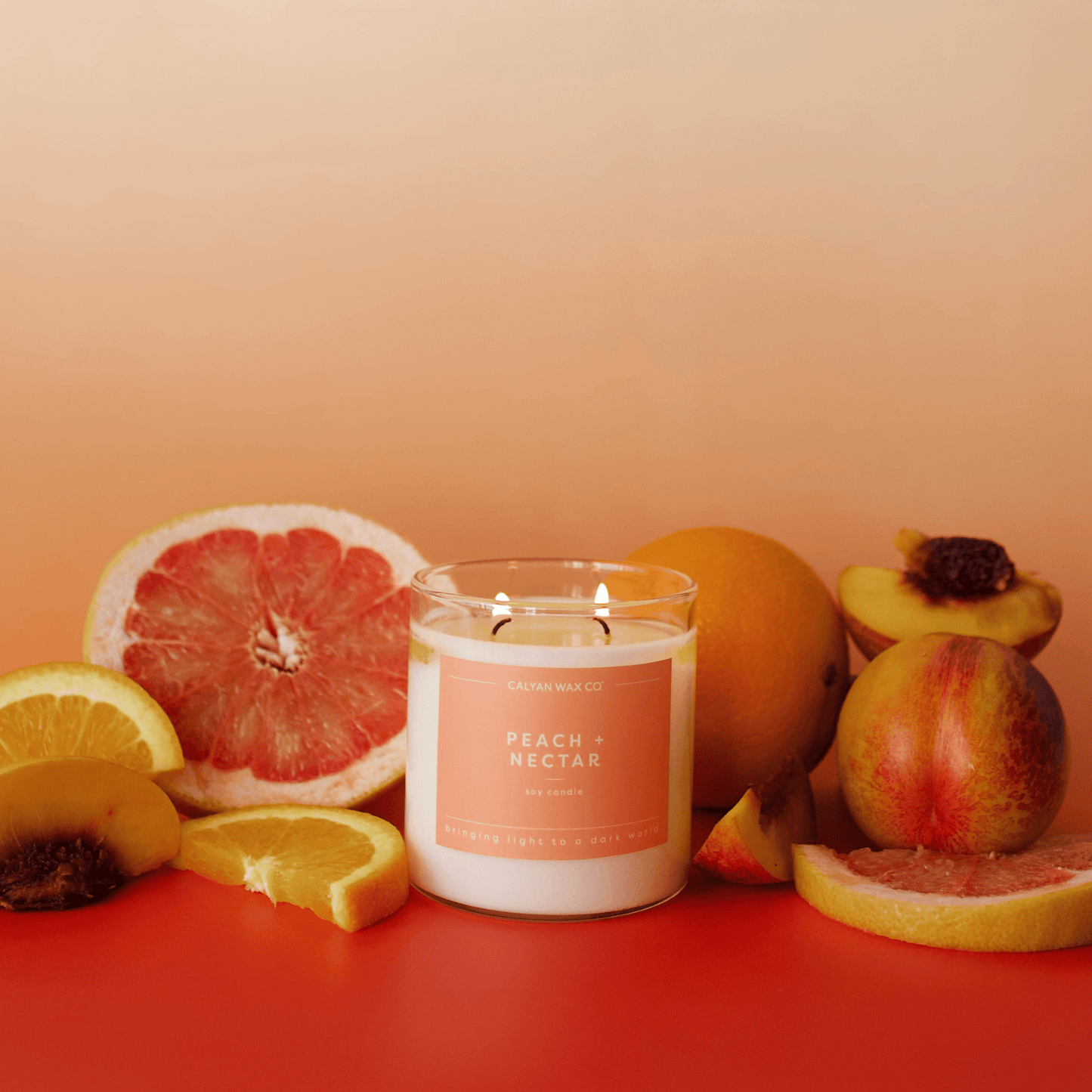 Peach + Nectar Glass Tumbler Soy Candle - Purpose + Passion Boutique
